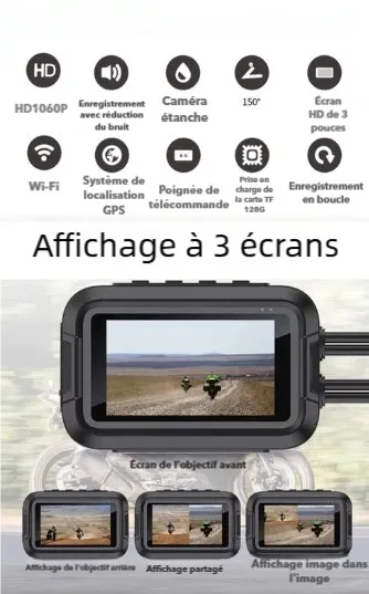 42) Dashcam moto avant arrière - Dashcam Secure