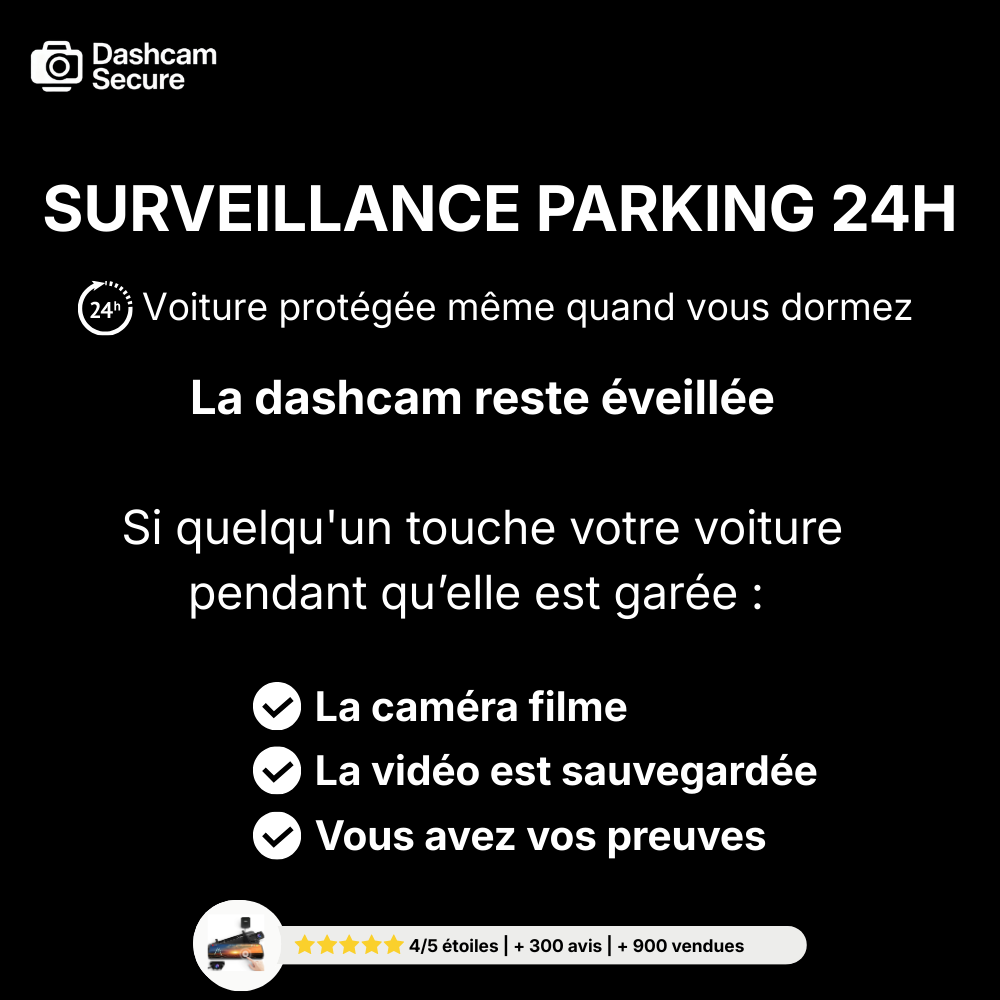 Dashcam rétroviseurs avant arrière GPS mode Parking