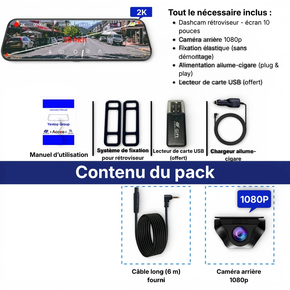 25) Dashcam rétroviseurs avant arrière - Dashcam Secure