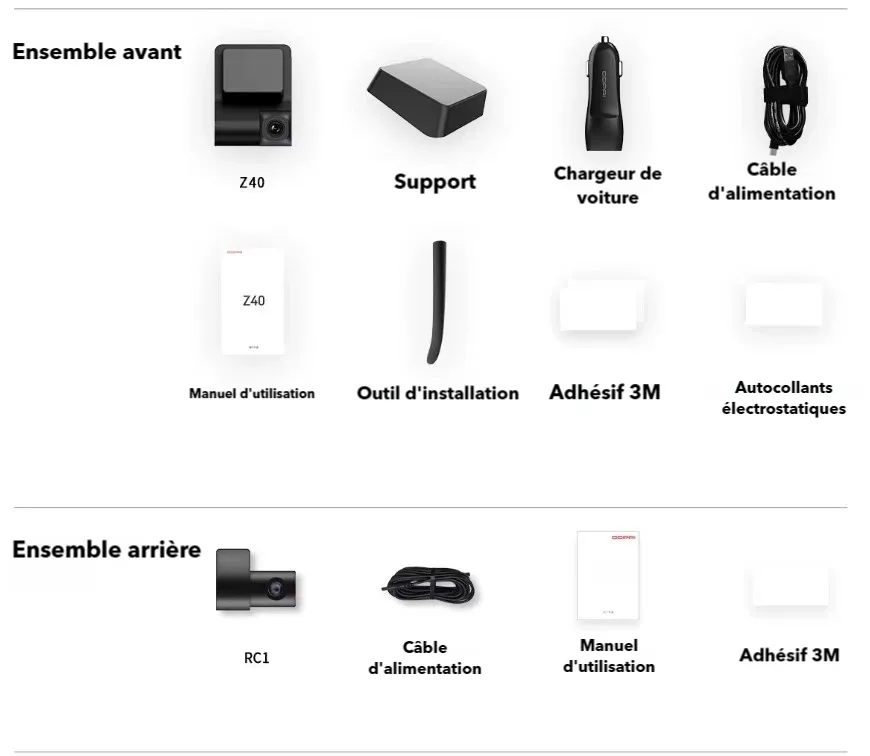 41) Dashcam 360 avant arrière - Dashcam Secure