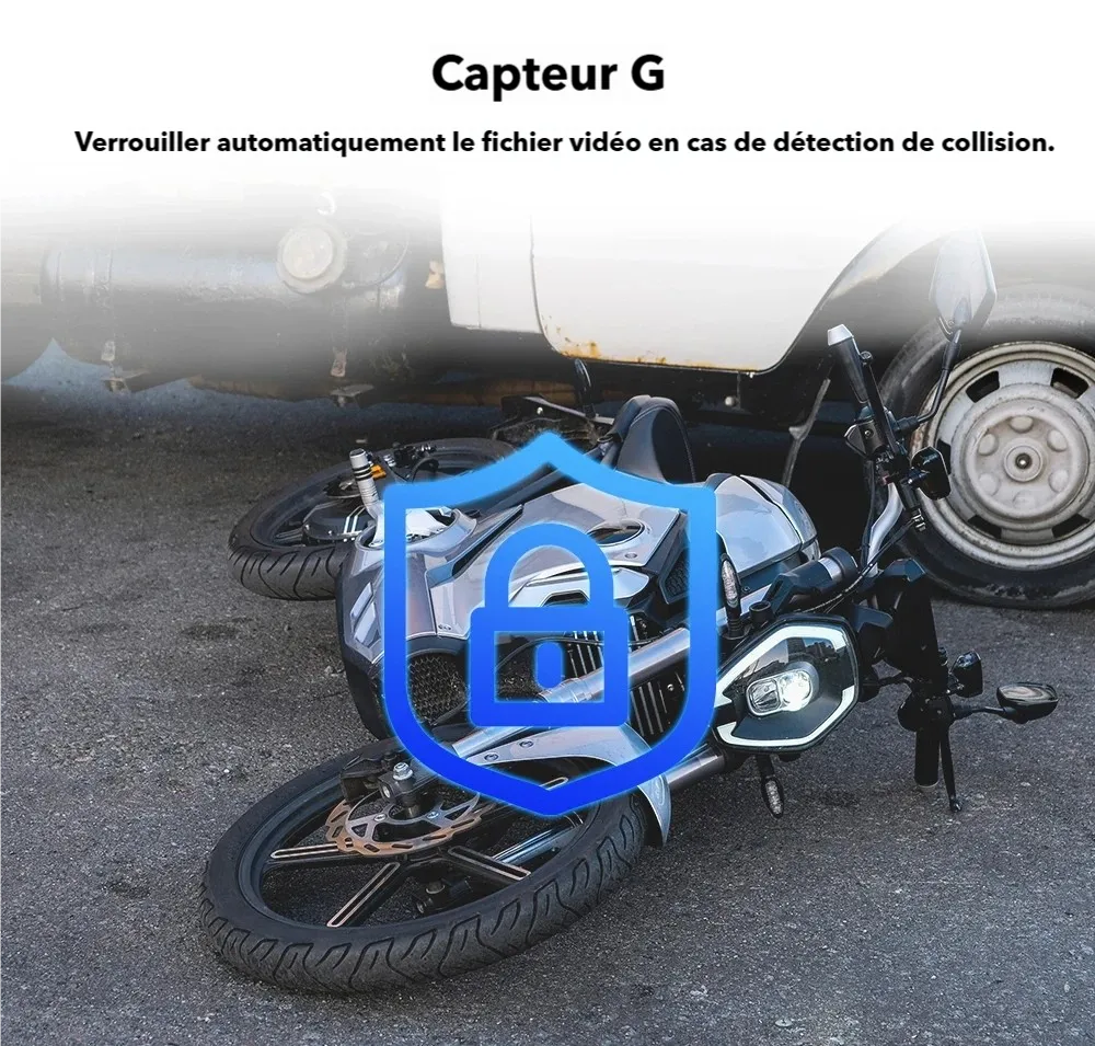 43) Dashcam moto avant arrière GPS - Dashcam Secure