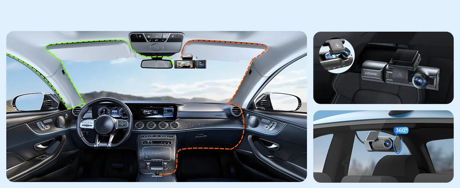 38) Dashcam voiture avant et arrière avec vision nocturne - Dashcam Secure