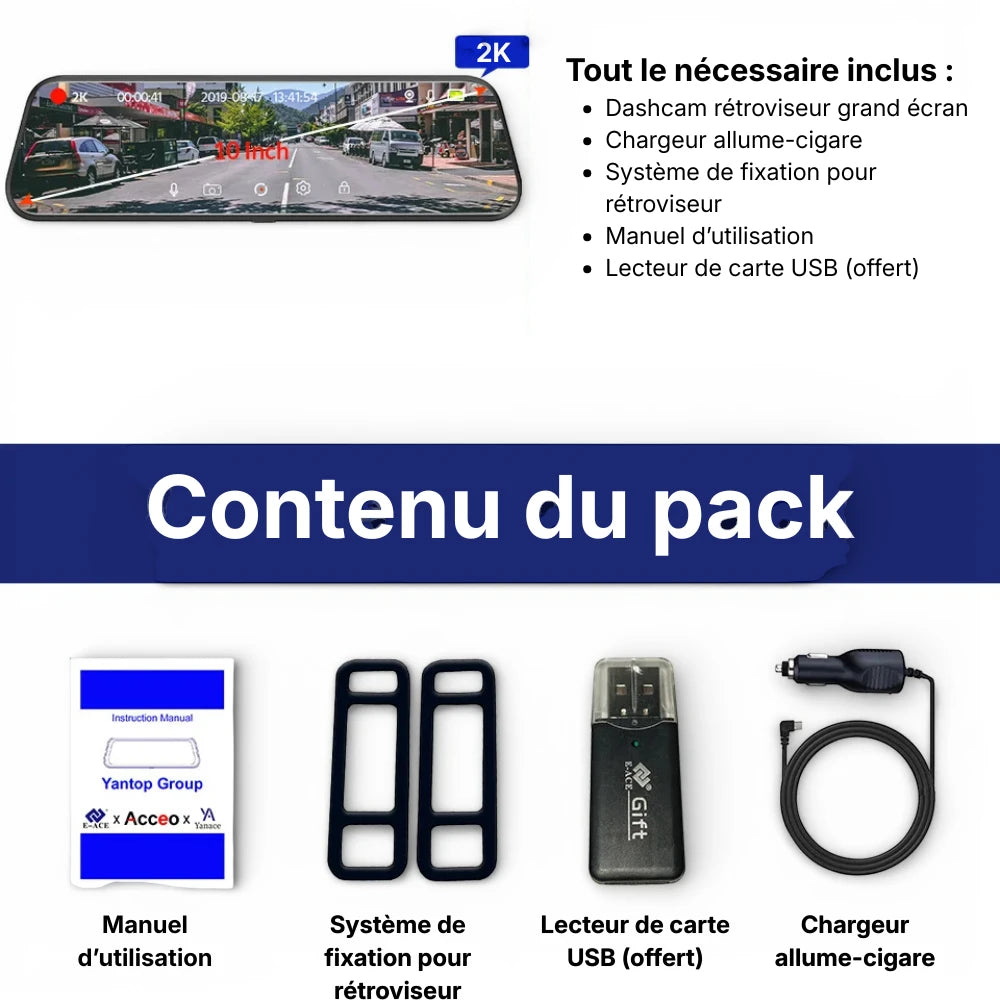 24) Caméra dans rétroviseur - Dashcam Secure