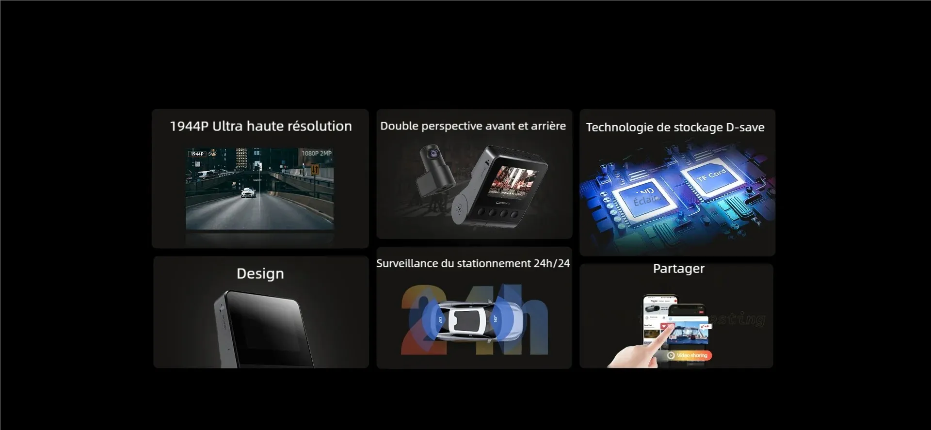 41) Dashcam 360 avant arrière - Dashcam Secure